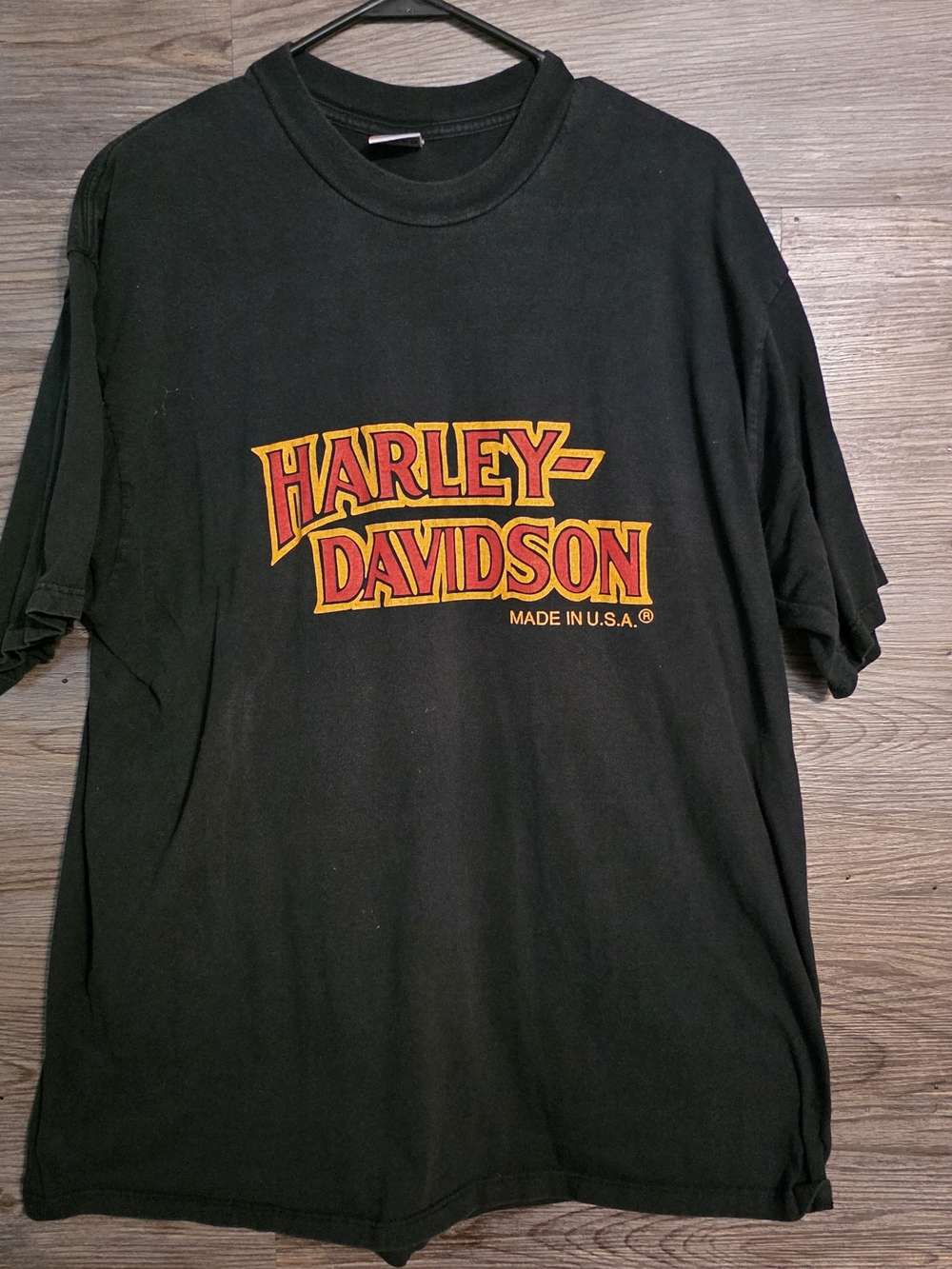 Harley-Davidson Black T-Shirt with Red and Yellow Logo